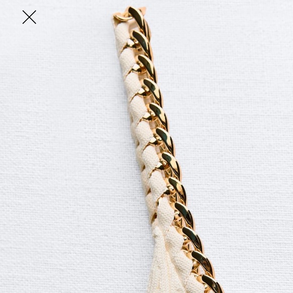 Zara Elegant Cream Chain Strap Top - Picture 4 of 12